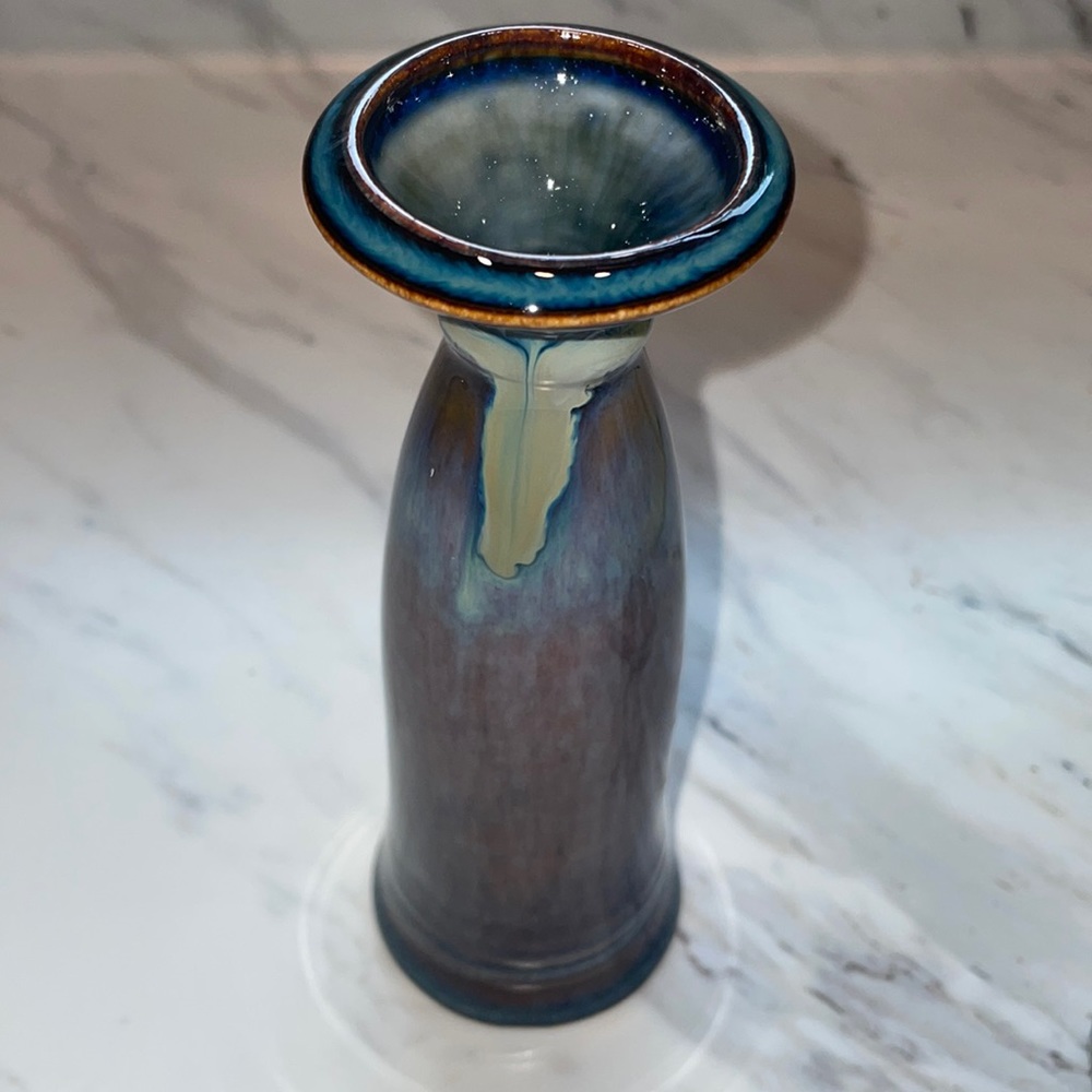 Bill Campbell art studio pottery signed bud vase